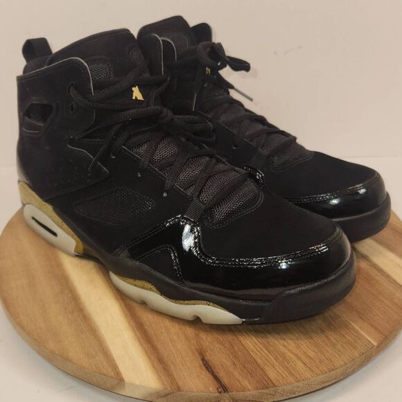 Air Jordan Flight Club 91 Black Metallic Gold Men's Size 11 - Picture 3 of 10